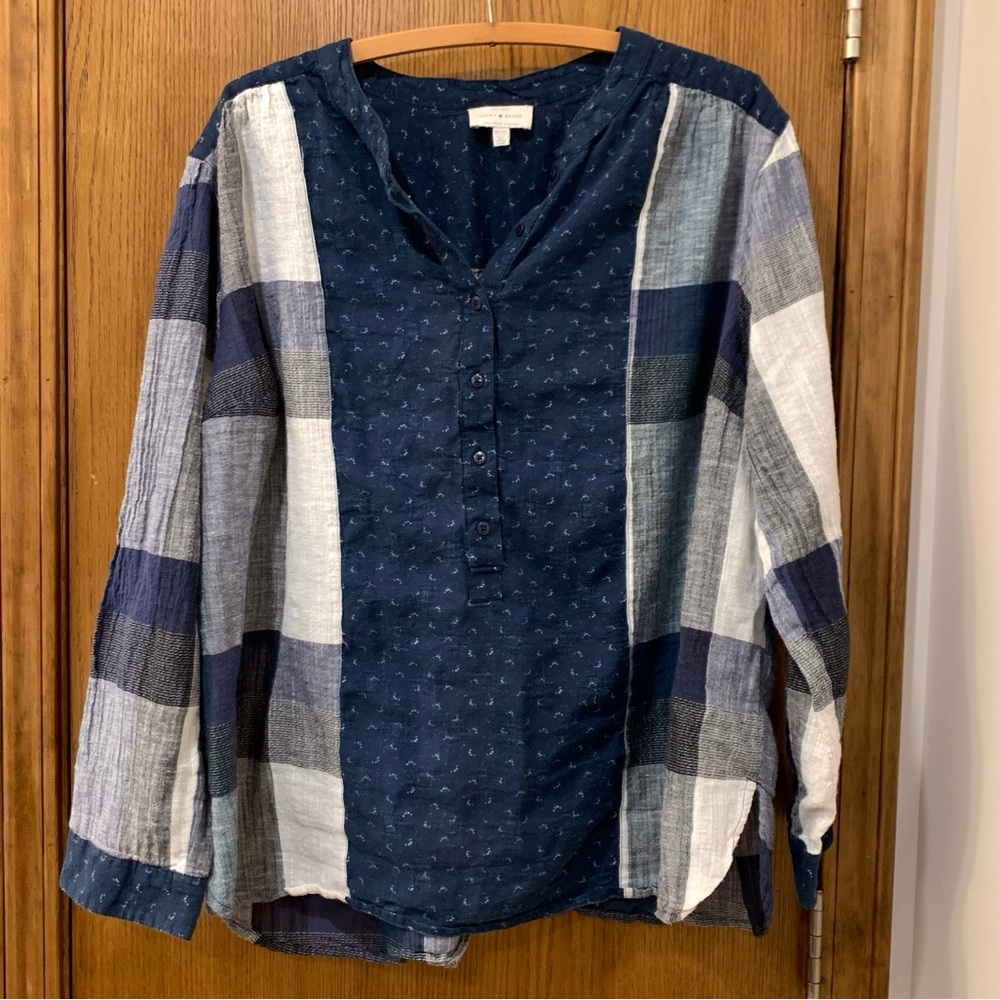 Lucky brand boho patchwork tunic, 2X